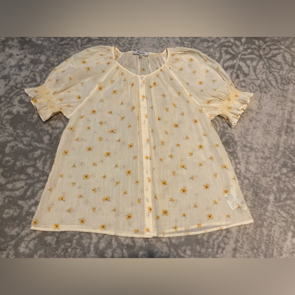 Madewell Kids Cream Floral Blouse